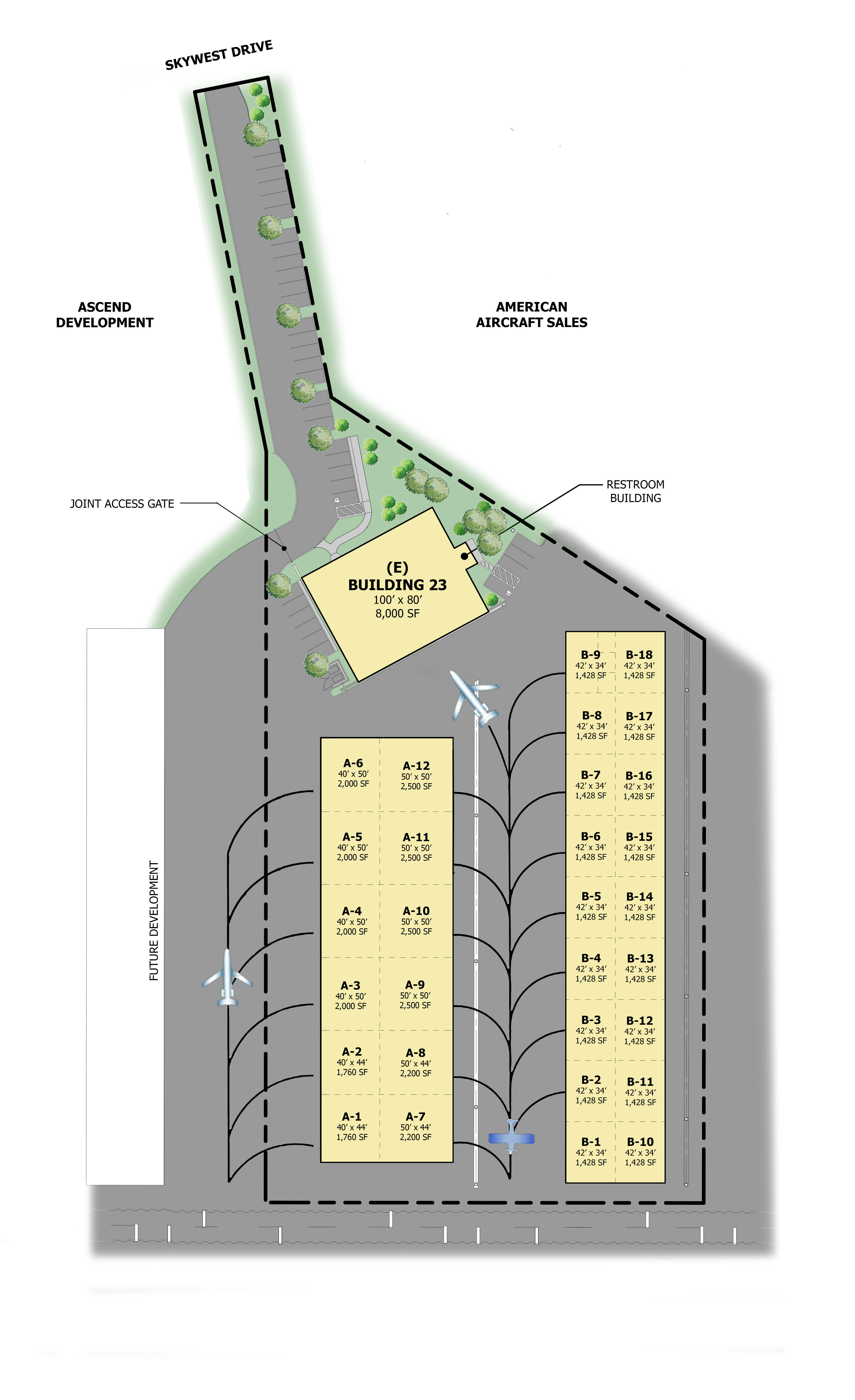 Hayward Hangars Site Diagram